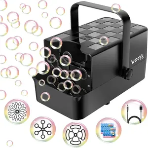 Upgraded Multifunctional Bubble Making Machine, Make Big/Medium/Small Bubbles, 2000+ - over 10000+ Per Min, Bubble Machine for Toddlers Kids, Bubble Blower Powered by Plug/Battery for Indoor Outdoor Parties Birthday Wedding