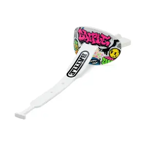 Graffiti Speed Football Mouthguard with Connected Thick Strap - Advanced Composite, Lip Shield & Bite Pad, One Size Fits Most