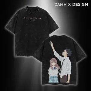 A Silent Voice Tee | Ishida & Nishimiya Edition | Oversized Fit for Fans of Redemption, Deaf Culture & Anime That Breaks Your Heart Softly
