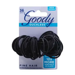 Goody Ouchless Hair Elastics, Black, 36 Count (Pack of 1)