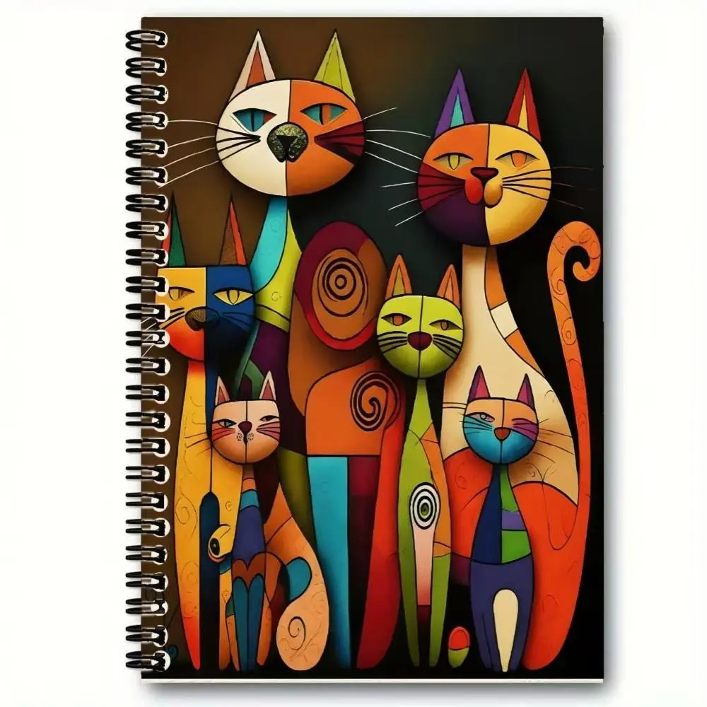 New Bestselling A5 Rainbow Cat Notebook, Sketchbook, Spiral Coil Journal, Sticky Notes, Writing Pad, Perfect for Drawing and Note-Taking