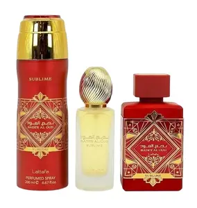 (3pc Gift Set) Badee Al Oud Sublime 3.5oz EDP + 200ml Body Spray + 1.7oz Hair Mist by Lattafa