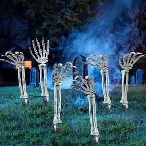 6PC Realistic Skeleton Arm Stakes Halloween Decorations for Lawn Stakes Garden Groundbreaker Halloween Skeleton Decoration