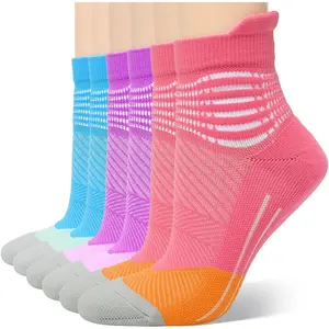Compression Ankle Support Socks Women Coolmax Wicking Cushioned Athletic Plantar Fasciitis Relief 2/3/4 Pairs