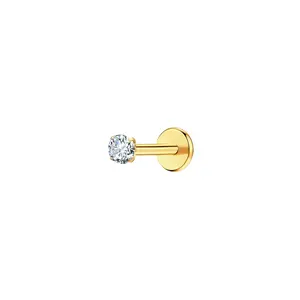 Dainty Clear Crystal Flat Back Stud Earring, Silver Tone Cartilage Piercing Jewelry for Clean Girl Everyday Look & Stacking Style