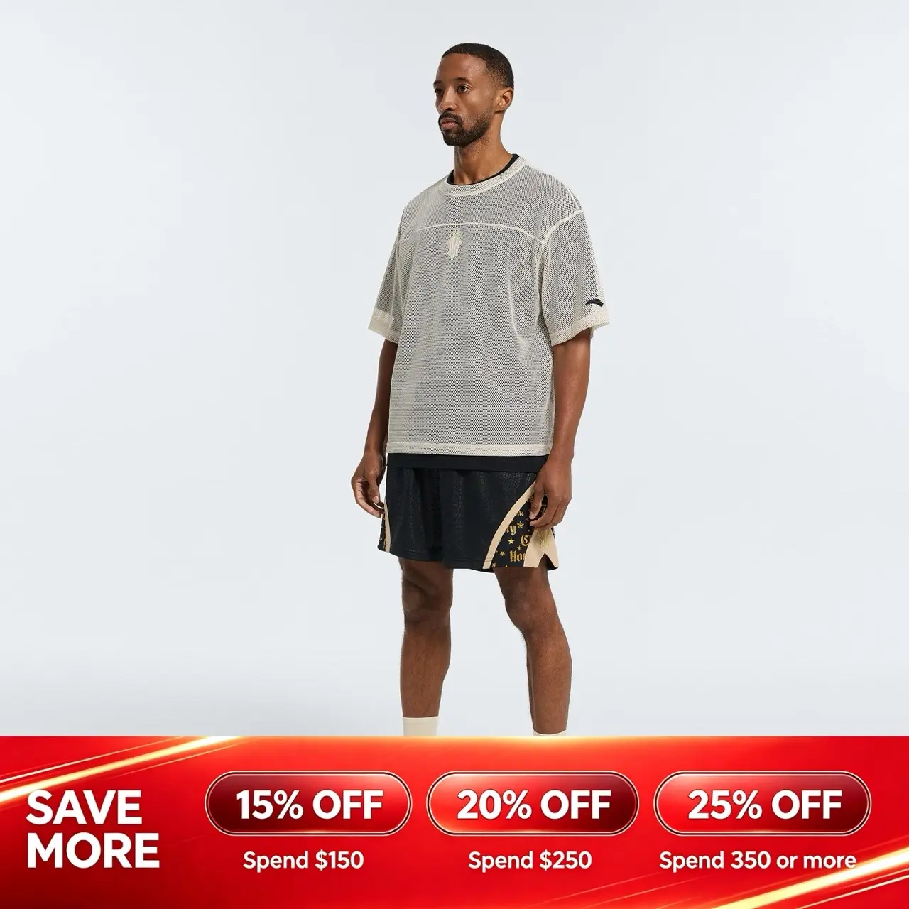 ANTA KAI Mesh Tee Kyrie Irving Fabric Menswear Polyester Top Athletic Cotton Tshirt
