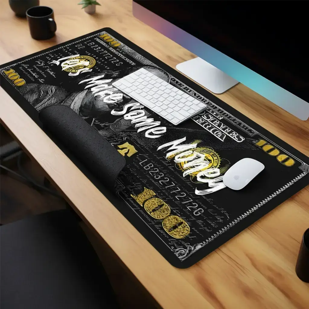 Creative Money Print Extended Mouse Pad, Rectangle Non-slip Gaming Mouse Pad, Office Desk Keyboard Pad For Home Office Desk, Gaming Mousepad, Mouse Pads For Desk, Computer Mouse Pad