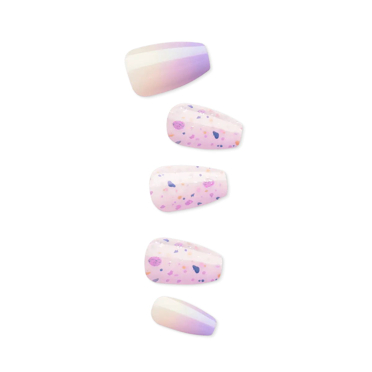 Impress Design No Glue Fake Press On Nails- All I Want | Design, Multicolor, Medium, Coffin, Manicure
