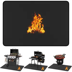 Large Under Grill Mat 76 x 52 inches for Outdoor Grill, Double-Sided Fireproof Deck and Patio Protector Mat, Indoor Fireplace/Fire Pit Mat, Oil-Proof Waterproof BBQ Protector Mat