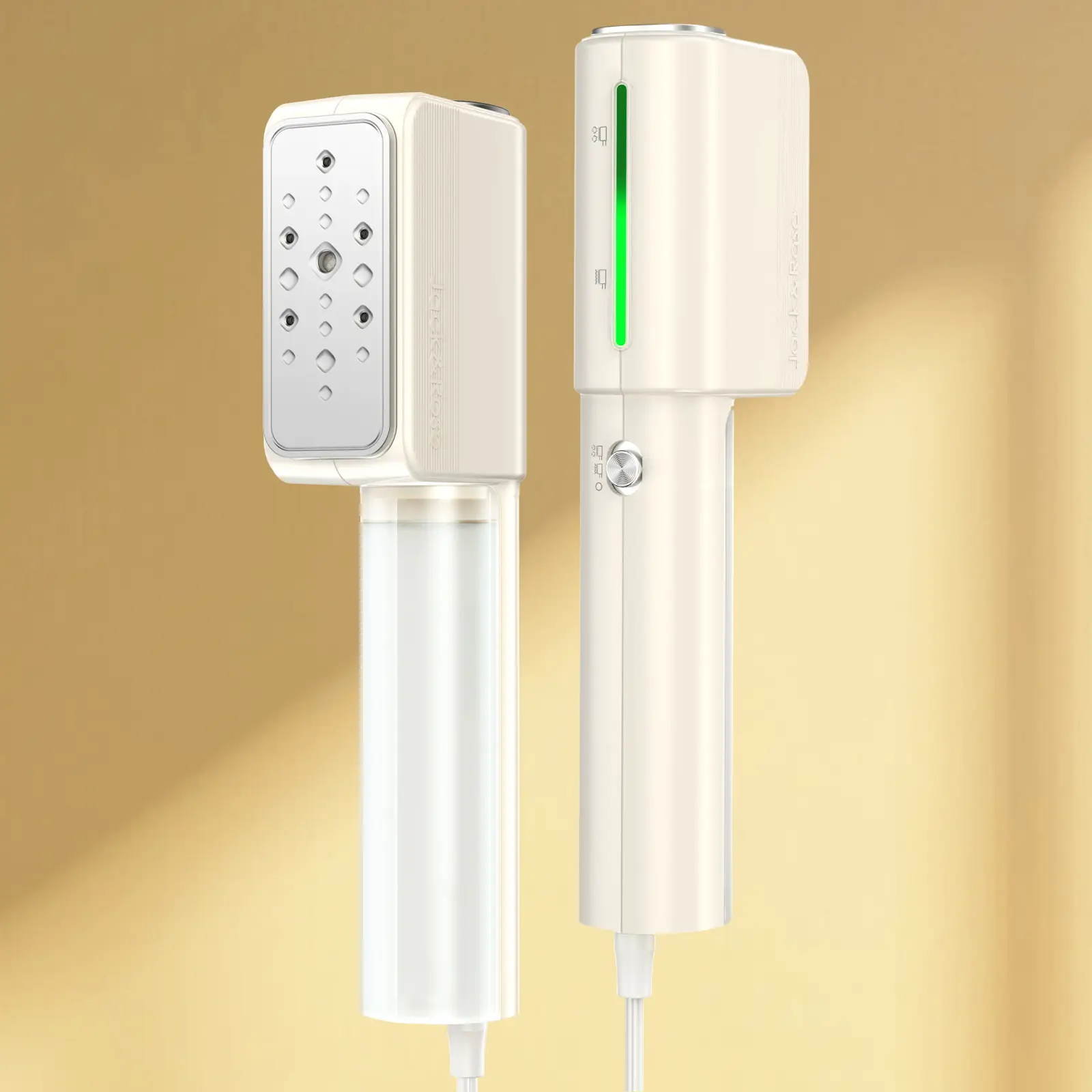 Jack ＆ Rose Dual Voltage Travel Portable Mini Steamer,110-230V,0.9 Ib Light,9 * 2.6in Small Mini Travel Size,Steamer Iron 2 in 1,15s Heat-Up,Ceramic H