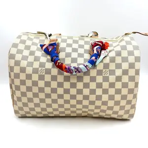 Pre-owned Louis Vuitton AS SHOWN Clutches & Wristlets HZ 4754 Speedy Damier Azur Canvas Handbag 26.05.27