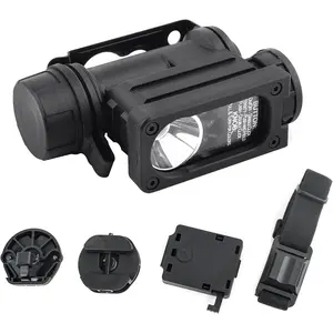 Helmet Light with 4 Accessories, Strobe/Constant Red/Blue/White/IR Lights Optional 8 Modes, Survival Signal Identification Lamp for Outdoor Sports