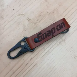 Snap-on leather keychain