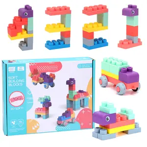 COUOMOXA Soft Building Block for Toddler: Large Educational Toys for 6-12 Months and 1-3 Year Old - STEM Soft Rubber Blocks for Preschool Playroom - for Boys and Girls