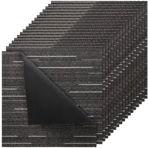 VEVOR 24x24 inch Reusable Carpet Tiles, 24 PCS Modular Square Rugs - Minimalist Modern Abstract Washable Area Rugs, Soft Padded Commercial Floor Cover (96sq.ft), Easy DIY Replacement for Living Room Office, Minimalist Rug, Modern Abstract Rug