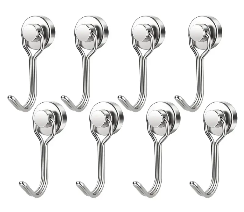 8/16 Pack Swivel Swing Magnetic Hooks 30LBS – Strong Neodymium Hooks for Cruise Cabins, Kitchen, Fridge & Other Magnetic Surfaces, Cruise Essentials 2026