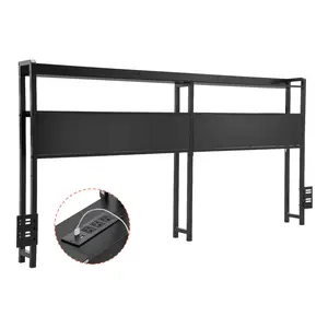 【DealsForYouDays】VEVOR Sturdy Carbon Steel Queen Size Bed Headboard, with 2 Shelves, LED Light, 6.56 ft / 2 m Cable for Custom Bedroom Vibes, Black