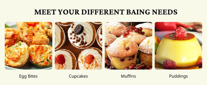 BRONYPRO Silicone Muffin Pan with Metal Frame, Nonstick 12-Cup Cupcake Pans, Easy to Pop Non-Toxic Bakeware for Oven, Gifts For Mom, Steel,Baked