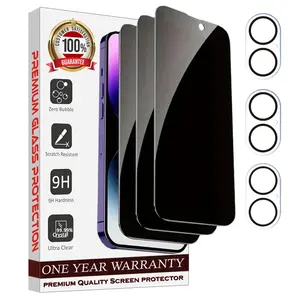 Entronix 6-Pack for iPhone 16, 3 Anti-Spy Privacy Tempered Glass Screen Protectors & 3 Camera Lens Protectors Protection Smartphone