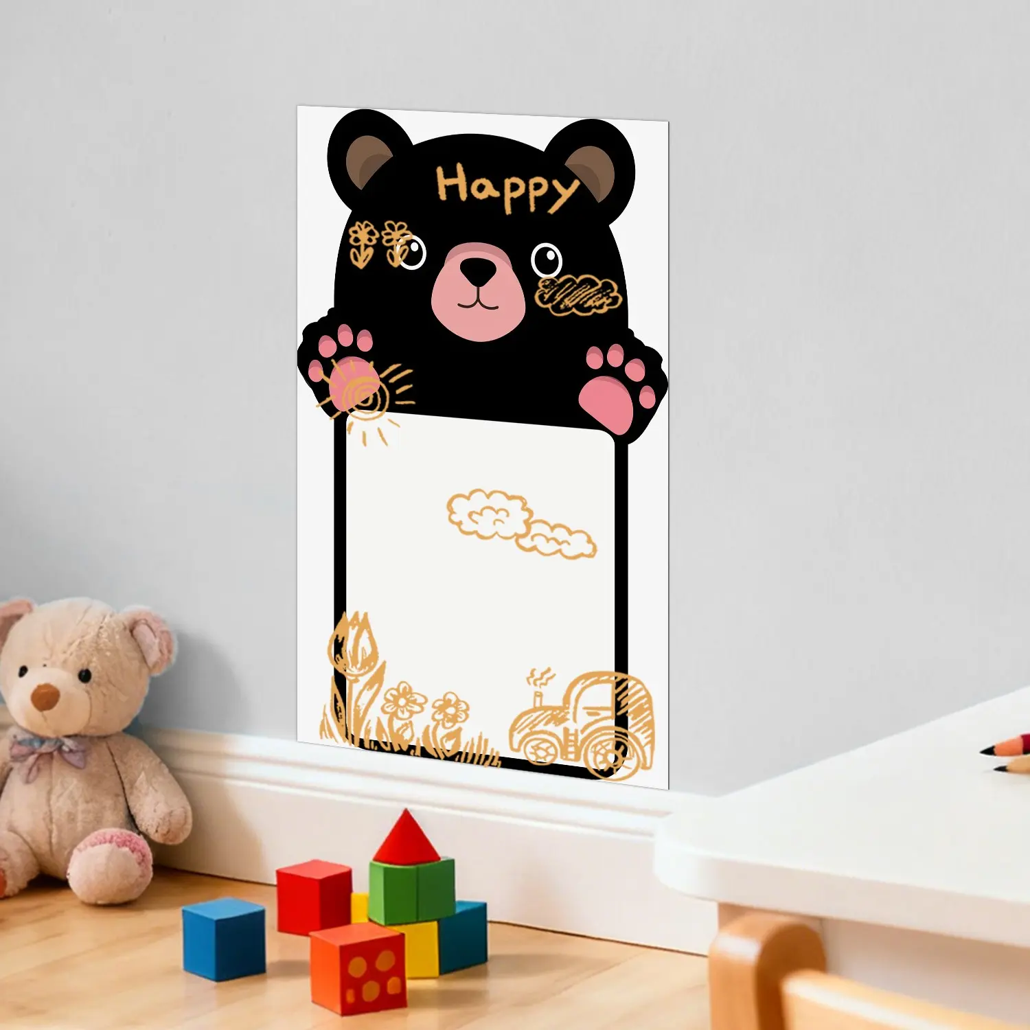 Magnetic Rectangular Wall Board 50x90 Cm, Peel and Stick Magnetic Board for Game Room, Home Office, Study, Includes To-Do List