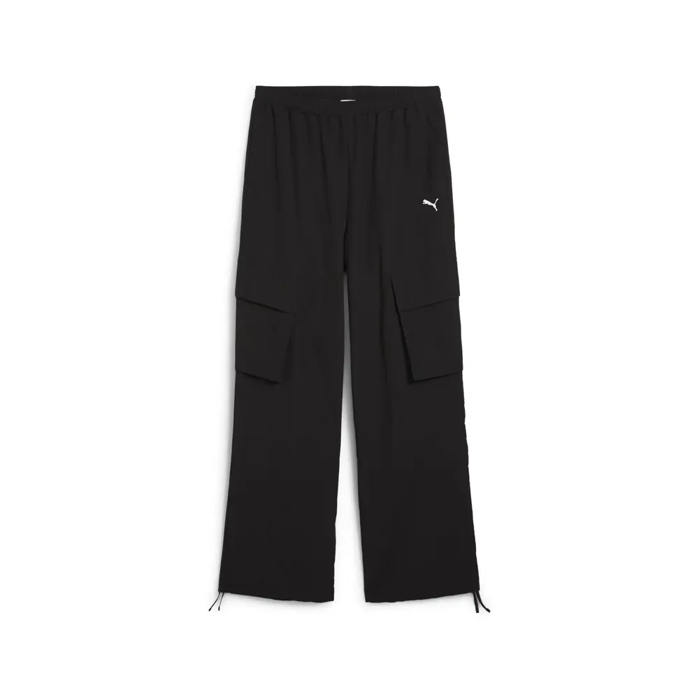 PUMA Womens Wardrobe Essentials Relaxed Woven Cargo Pants Casual - Black