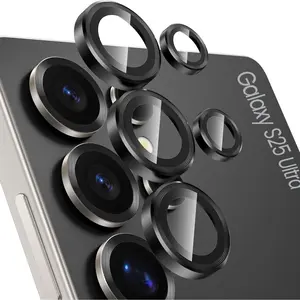 High-Quality Metal Camera Lens Glass Protector for Samsung Galaxy S25 Ultra S24 Ultra 5g, Full Coverage Scratch-Resistant, Aluminum Frame + 9h Tempered Glass