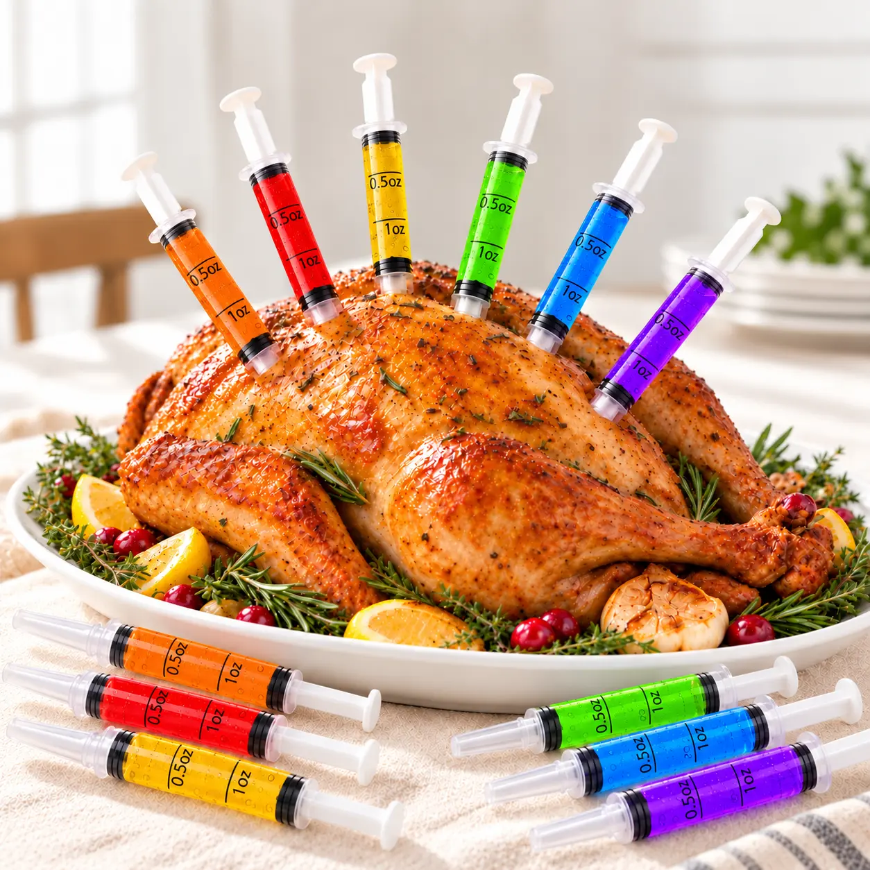 60Pc Syringes Jello Shot  Disposable Food Grade BPA-Free Polypropylene Plastic Syringes - Accurate Precise Dosage for Halloween Party Chrismas decor, Liquid Dispensing tableware party supplie funny,gift party activity.Thanksgiving, Turkey
