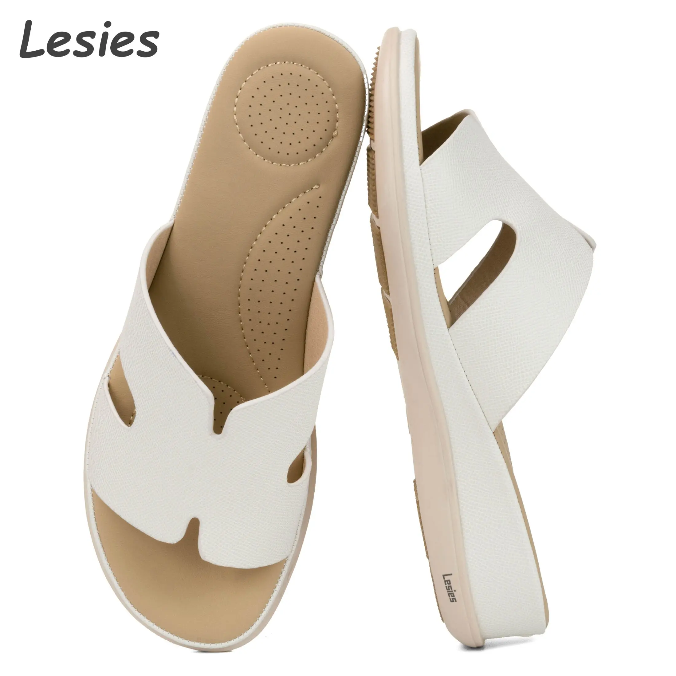 Women's Round Open Toe Sandals Comfortable Low Wedge Heel Slip on Casual Sandals for Daily Wear