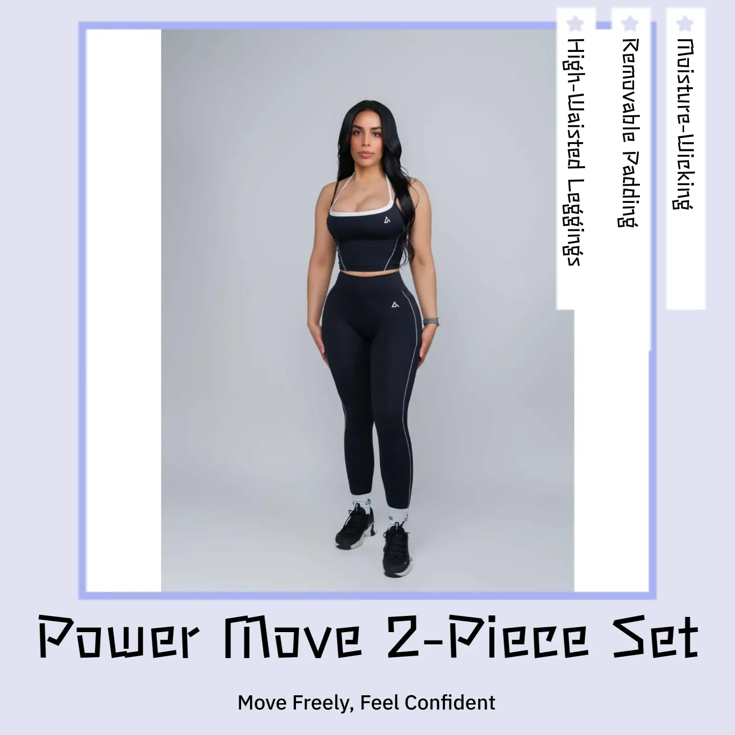 POWER MOVE 2-PIECE SET - BLACK & PURPLE