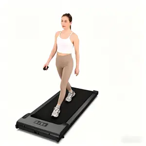 Portable electric treadmill, space-saving indoor treadmill, home use without battery, space-saving treadmill for small apartments, electric flat walking machine stepper