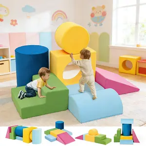Winzoo 7-Piece Sofo, Colorful Modular Soft Play Blocks for Crawling & Sliding