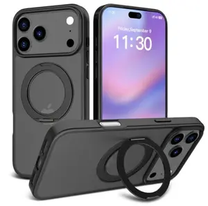 iPhone 17 Pro Magnetic 360° Rotating Phone Case – Shockproof Protective Cover
