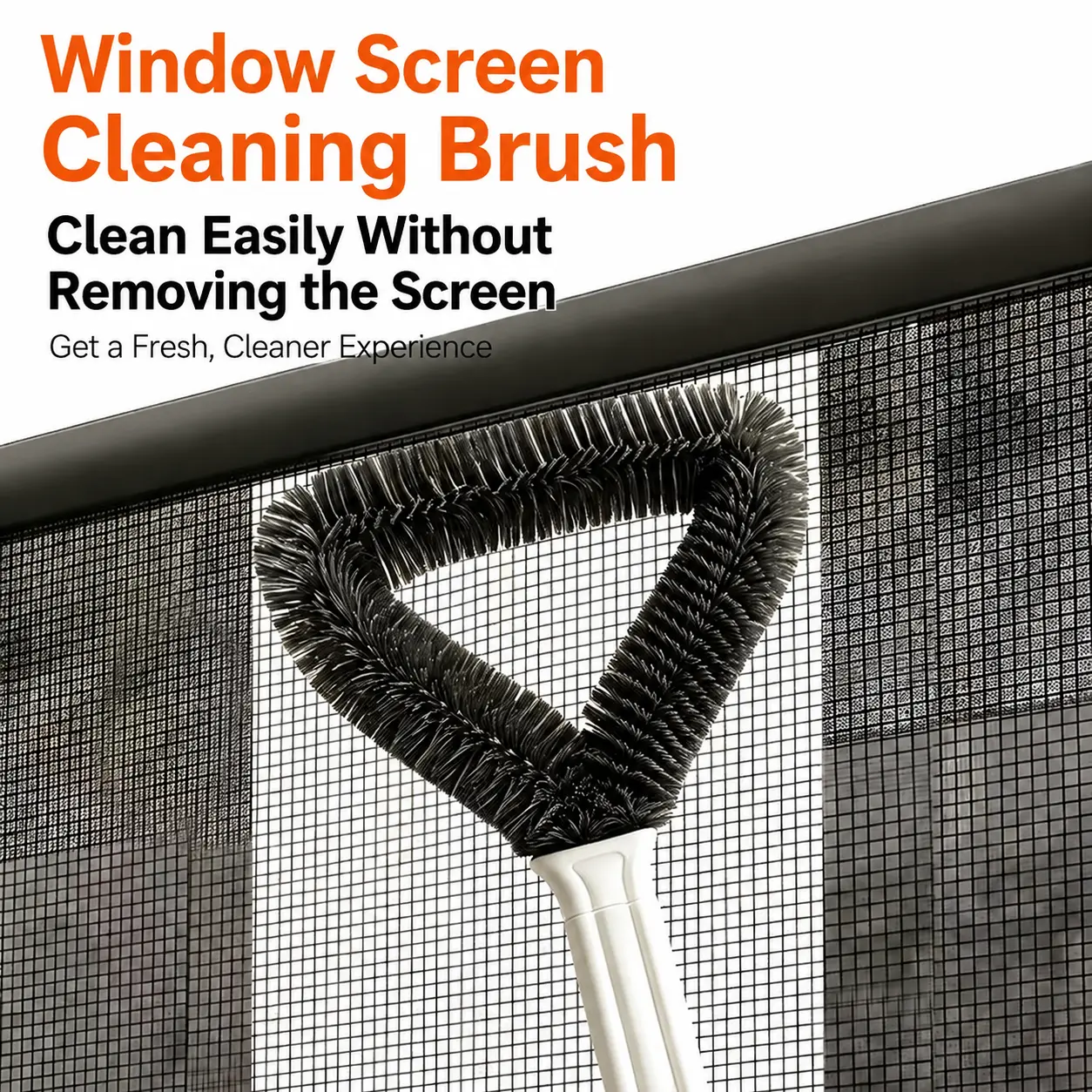 Triangular Window Screen Cleaning Brush, Dual-Sided Wet and Dry Mesh Screen Cleaner with Dense Bristles and Easy-Grip Handle for Windows, Fans and Air Conditioner Vents