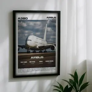 Modern Airbus A380 Aviation Poster - High-Quality Jet Print For Aviation S