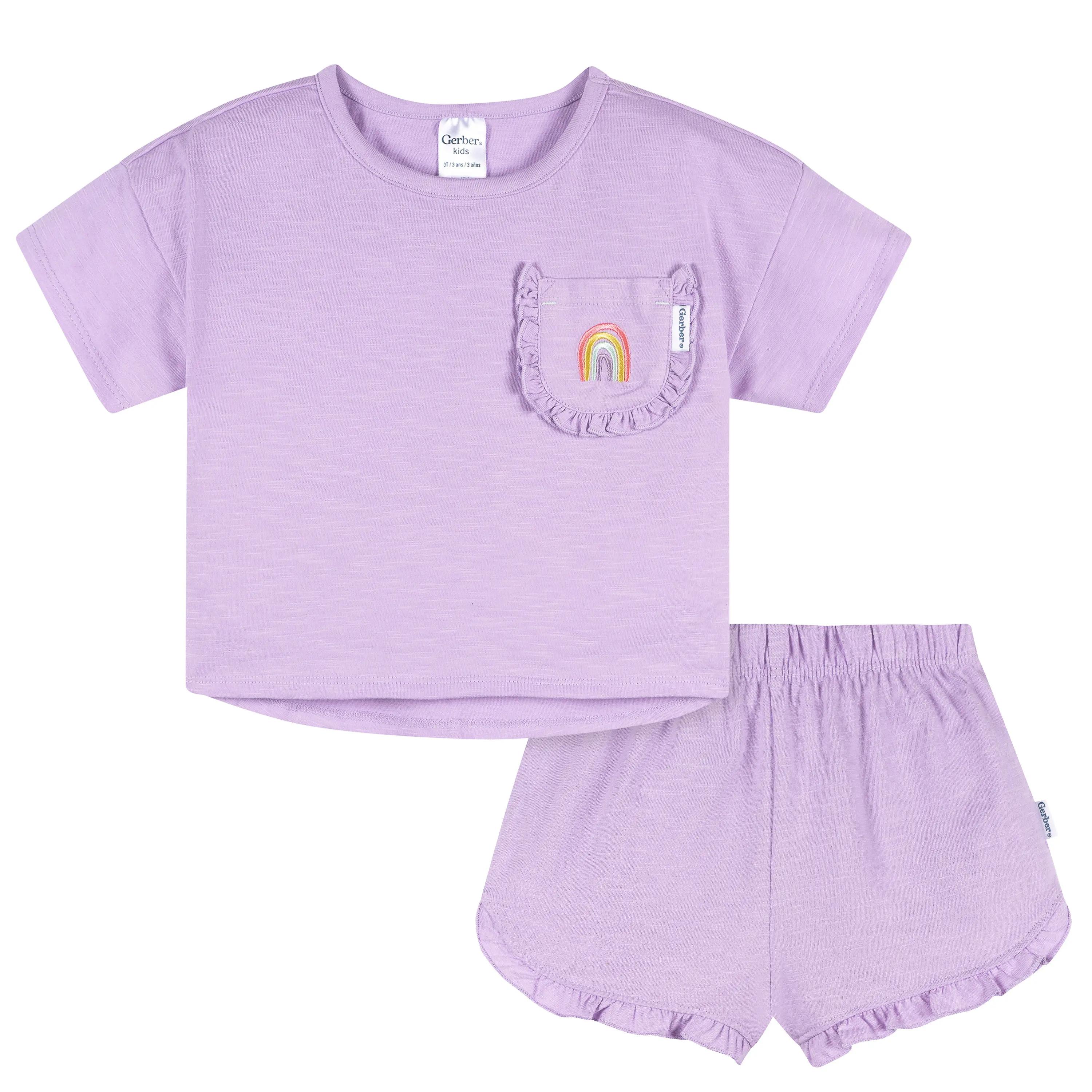 2-Piece Baby Girls Pocket Tee and Shorts Set