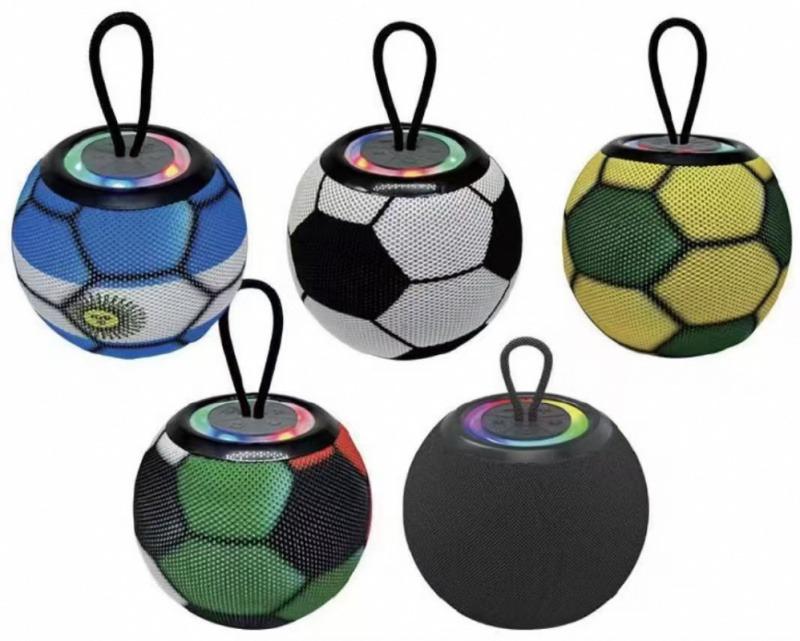 Soccer-shaped Bluetooth speaker with LED light, portable wireless speaker for sports, outdoor activities, and gifts