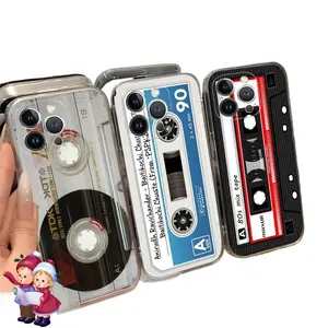 VHS Radio Tape Cassette Phone Cases For iPhone 17 16 15 14 13 12 11 Promax Pro Air Plus Transparent Protective Cover Protection