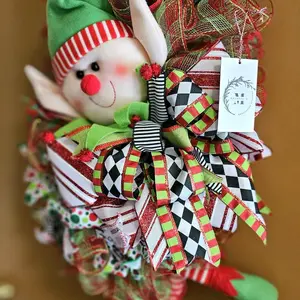 Santa Elf Front Door Wreath and Swag - Christmas Decor