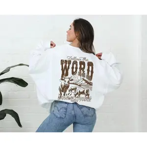 Follow The Word Not The Herd Sweatshirt, Christian Country Gift, Bible Verse Apparel, Religious Gifts,Women's Round Neck Long Sleeve Top,unisex crewneck sweatshirt