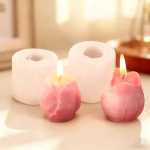 Tulip Flower Rose Wax Melt Mold, Silicone Candle Making Tool, Aromatherapy Diffuser Stone, Decorative Drip Glue Mold
