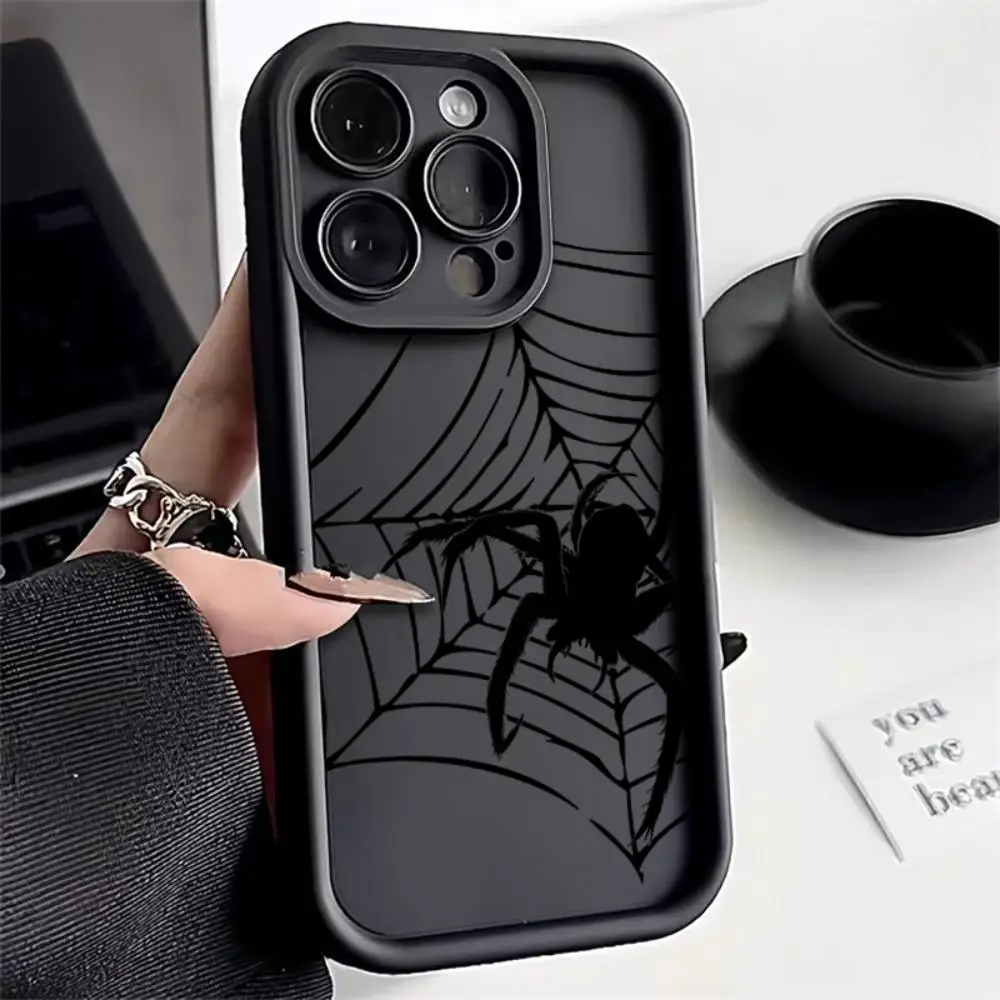 Spider Web Pattern Phone Case, 1 Count Full Coverage Camera Protect Shockproof Cases Cover Phone Cases, Drop Protection Phone Case for iPhone X 11 12