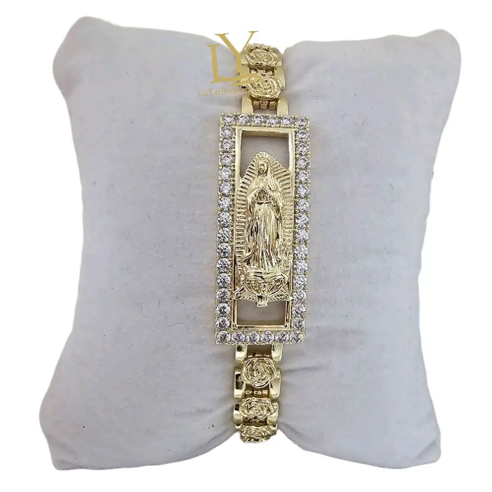 LaYaiBoutique #1158 Bracelet  Virgen de Guadalupe oro Laminado 14k ALTA CALIDAD.
