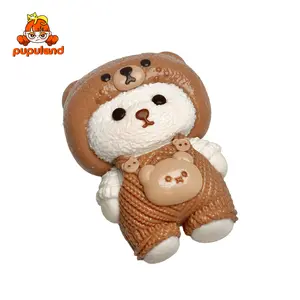PupuLand Overalls Bear taba squishy slime squishies tabba squishies kidstoysFood-Grade Silicone Slow-Rising Rebound Squishy Fidget Toys for Stress Relief - Soft Squeeze Toys with Thick Creamy Slime Texture, Handmade Non-Toxic Sensory Toys