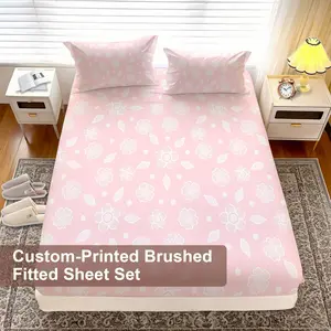 Floral Printed Bedding Set, Light Pink Background With White Flowers & Dots, Multiple Sizes Available, Soft Textile For Bedroom Home Decor, Ideal Gift For Family Lovers, Perfect For Home Bedroom Decoration, Hot Sale Bed Linen Set