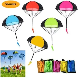 Random Color Parachute Toy, 5 Counts/set Outdoor Entertainment Parachute Toy, Party Favors, Outdoor Game Supplies, Outdoor Activities, Play, Fun