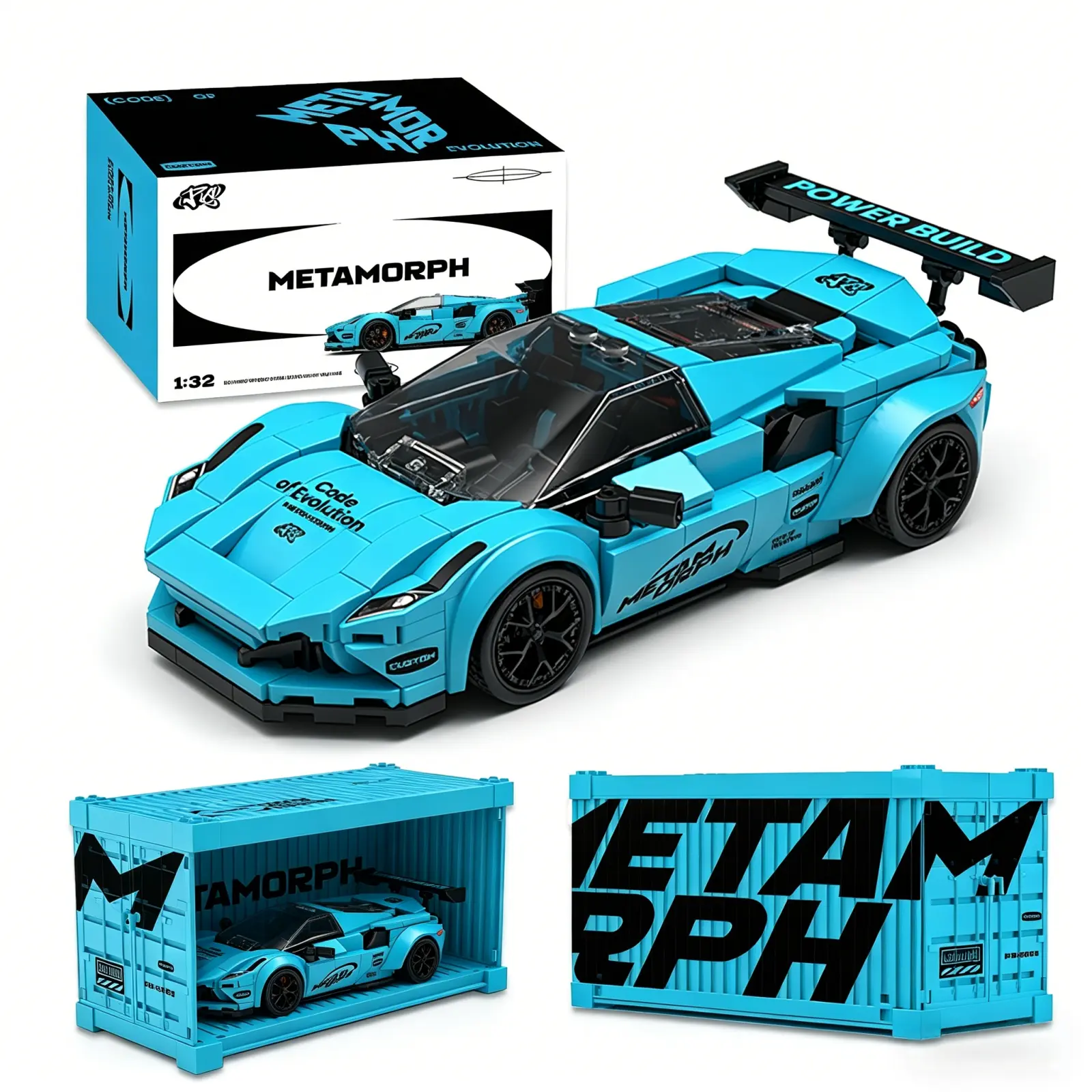 F80 V8 Tribute Supercar Building Block Set, 362pcs Collectible Race Brick Toy with Display Case, Speed Champions-Compatible, Building Block Sets for Kids 8+