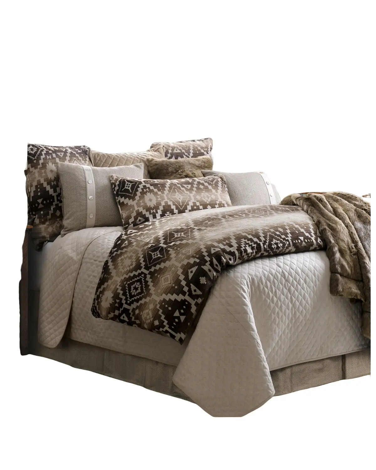 Hiend Accents Unisex Chalet Southwestern King Size Bedding Set 3 Piece - Lg1779-Sk-Oc