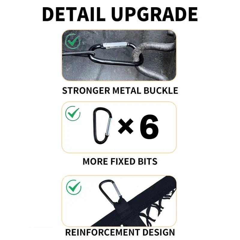 Highly Elastic Cargo Net for Truck Bed – Stretchable Cargo Mesh Organizer for ATV, SUV, UTV & Boat, Heavy-Duty Compact Storage Net for Furniture, Camping Gear & Travel Essentials, Simple Tie-Down Solution