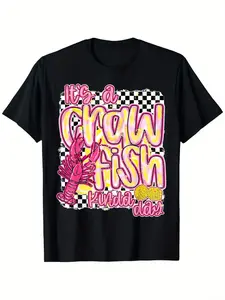 It's A Crawfish Kinda Day Funny Louisiana Seafood T-Shirt –  Cotton, Super Soft Short Sleeve Crew Neck Tee with Vibrant Crawfish Print – Perfect Gift for Men, Women, Couples, Father's Day, Mother's Day & Easter