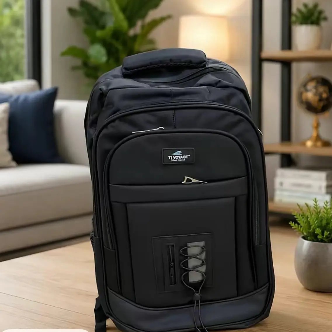 Navy Blue Functional Backpack, Durable Luggage Bag for Daily Commute, School Use